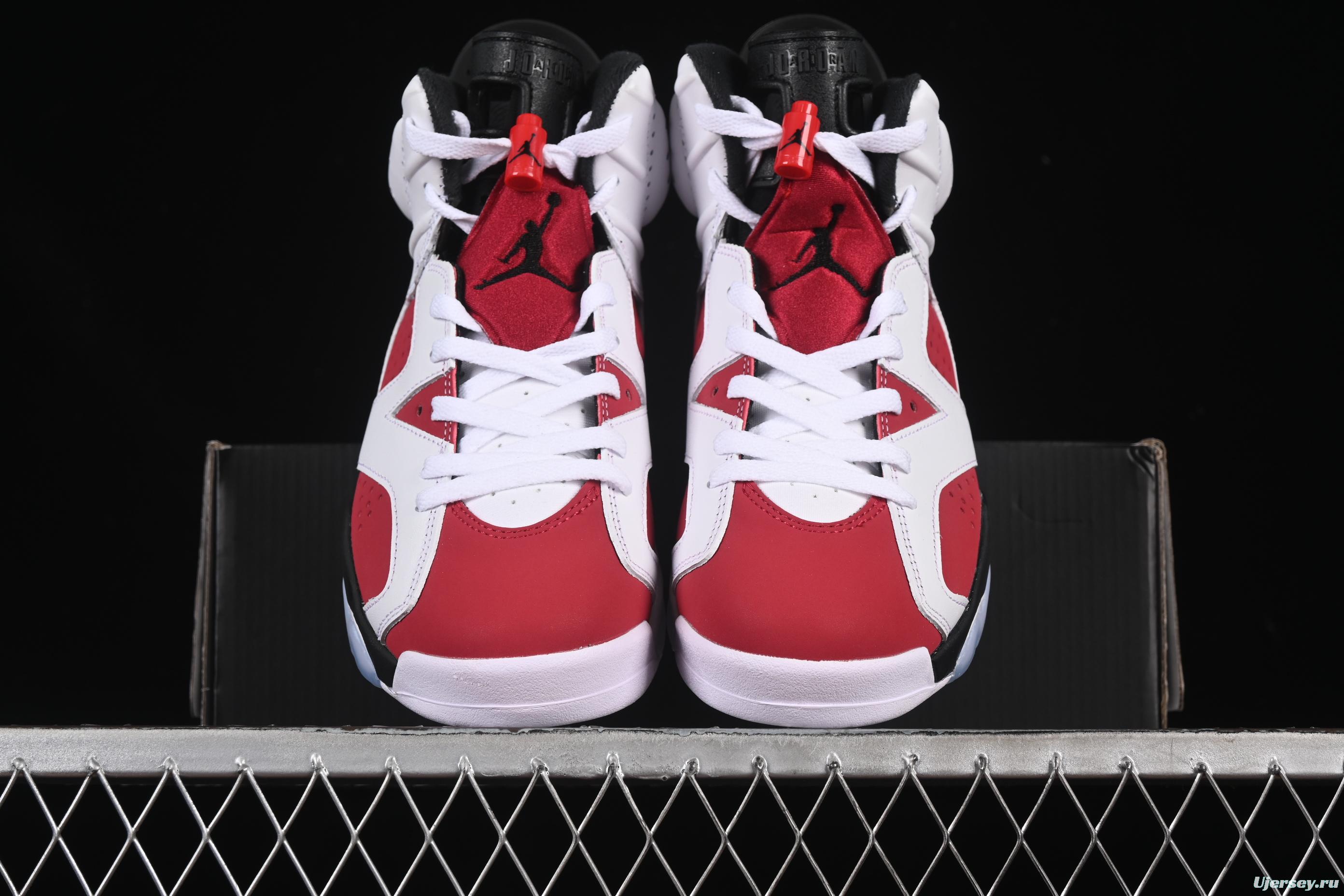Nike Air Jordan 6 Retro High Basketball Shoes in Carmine White Red - CT8529-106