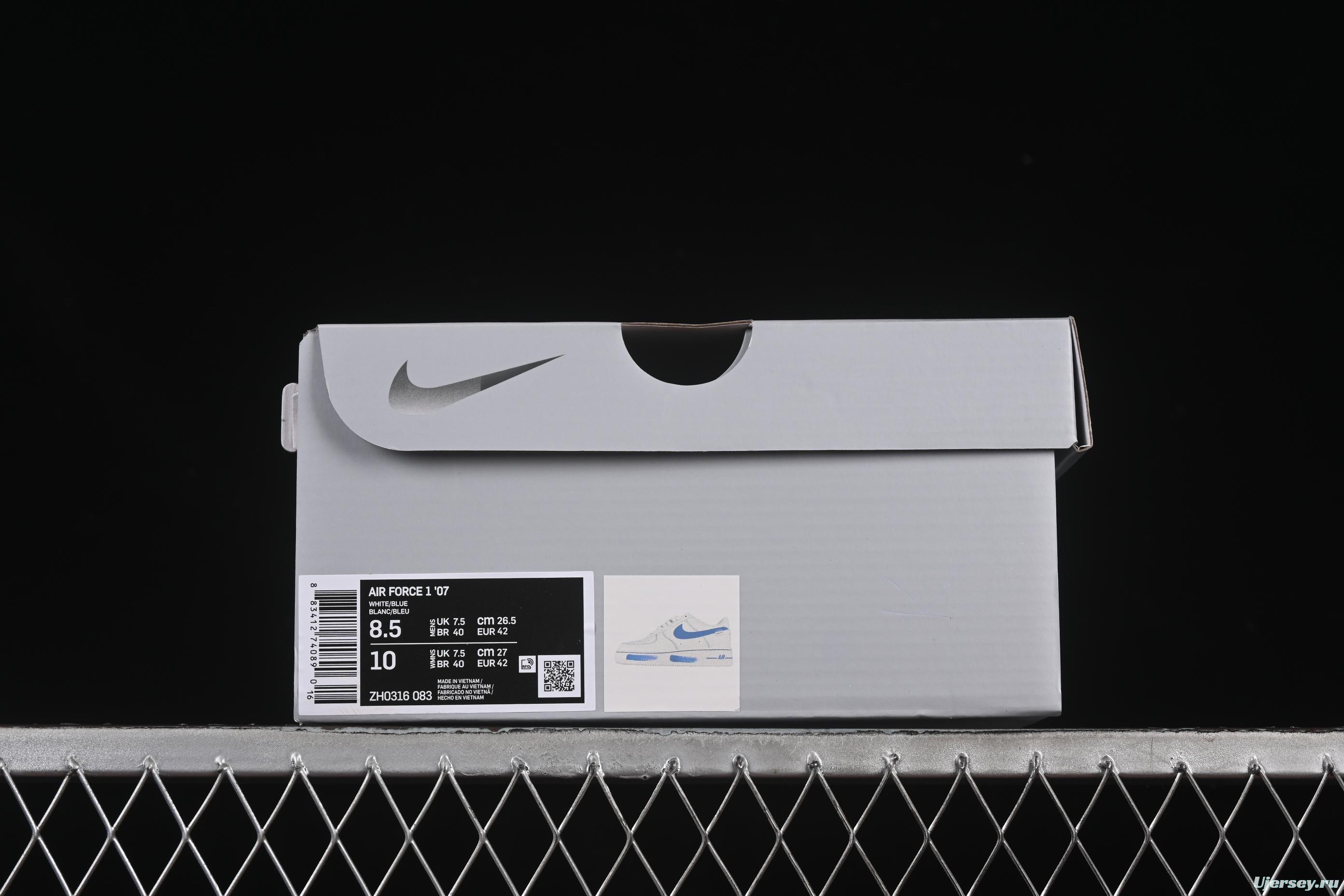 Nike Air Force 1'07 Low Casual Sneakers in Blue Ocean - ZH0316-083