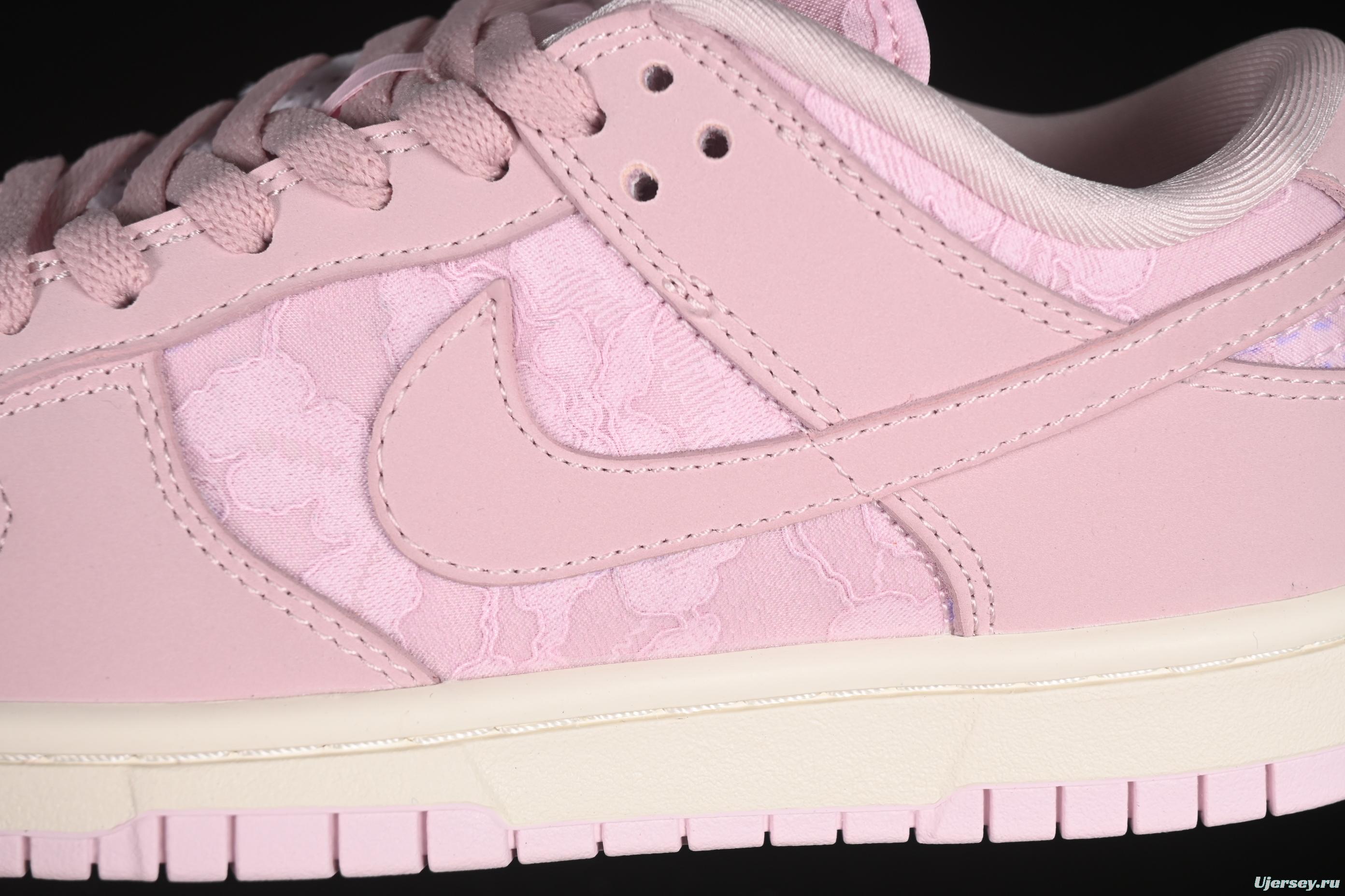 Nike SB Dunk Low Regal Pink Low-Top Casual Skate Shoes with Lace Floral Pattern - HJ5870-600