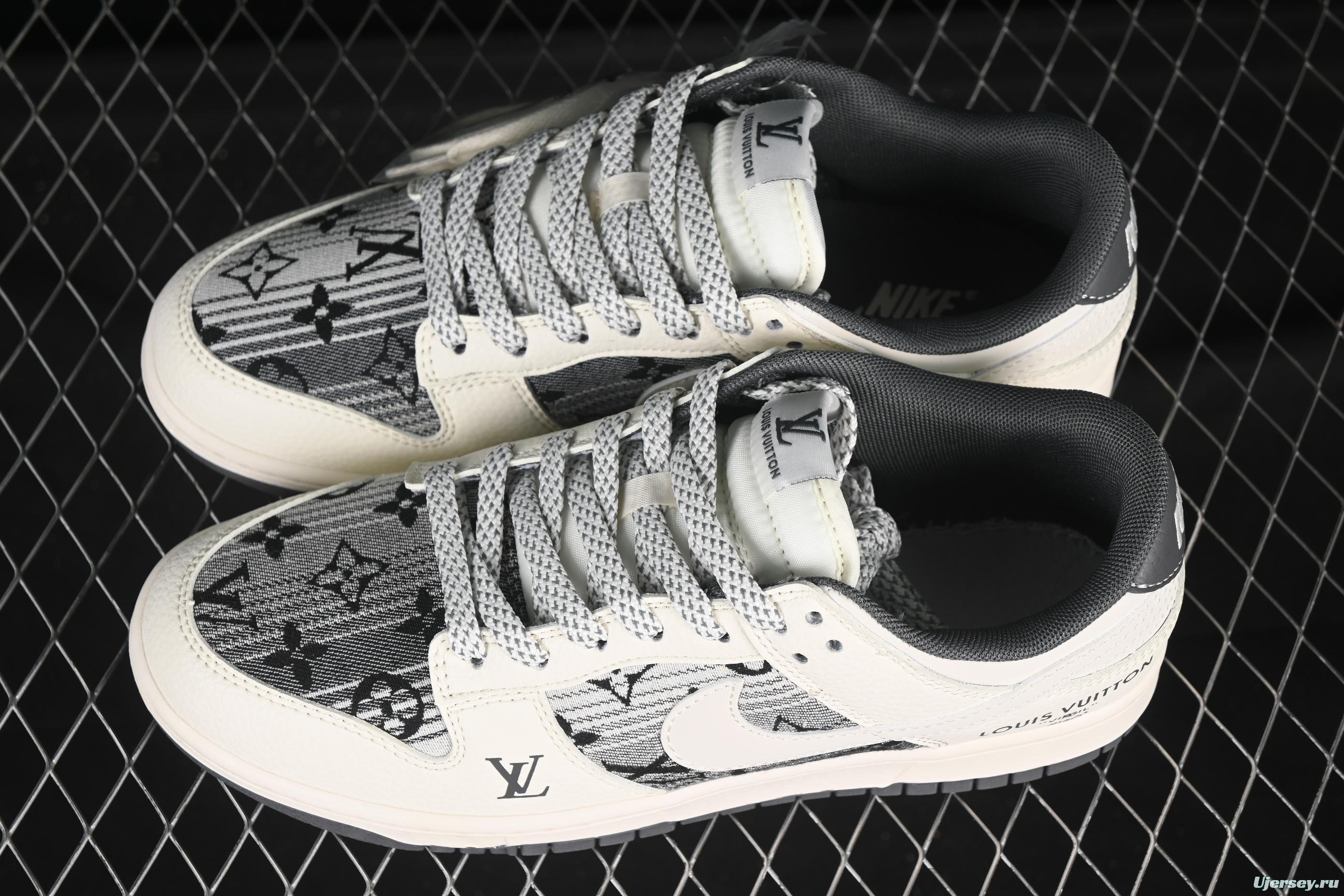 Nike SB Dunk Low LV Collaboration Anniversary Edition Customized Casual Skate Shoes - FC1688-230