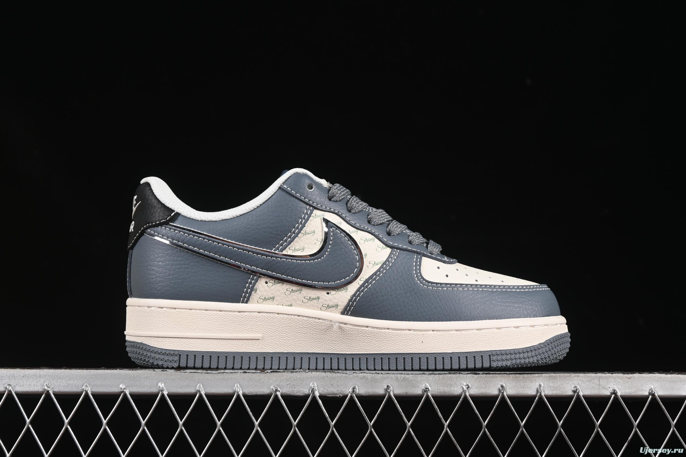 Nike Air Force 1 '07 Low Stussy Collaboration Grey Black Tail Low-Top Casual Sneakers - XS1958-553