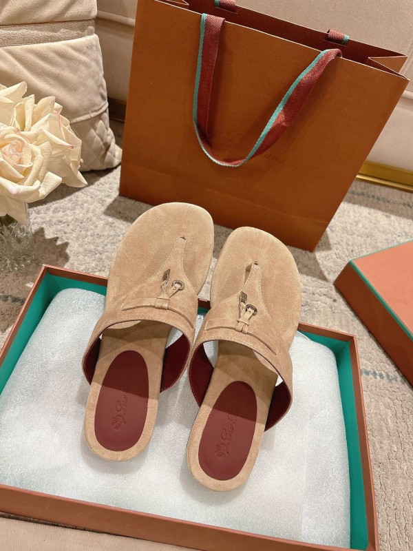 2025 Slippers LP Beige Suede Thong Sandal LY00250