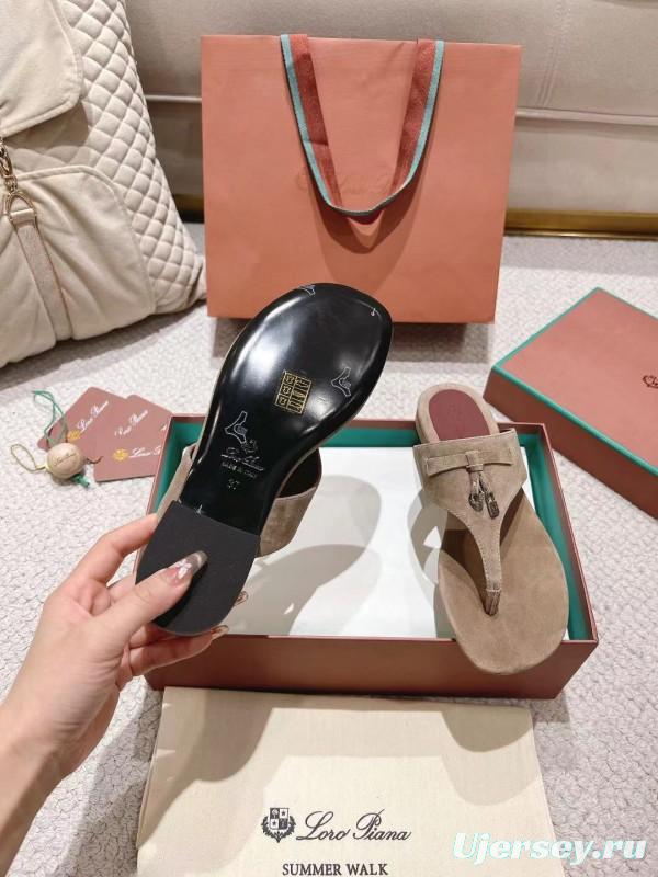 2025 LP Beige Suede Slippers LY00250