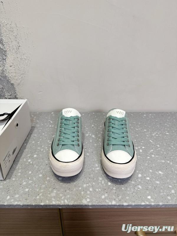 2025 Women VISVIM Green Canvas Sneakers