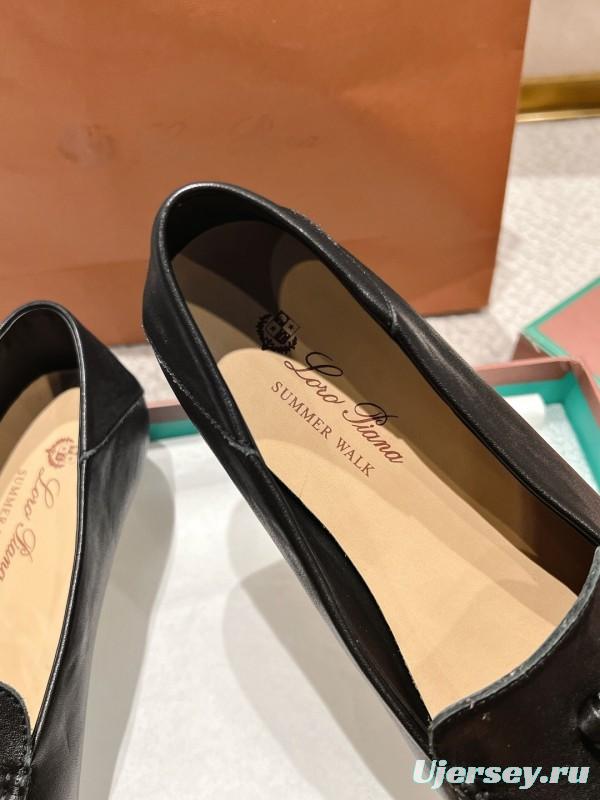 2025 Women LP Black Leather Loafers Tassel LY00291