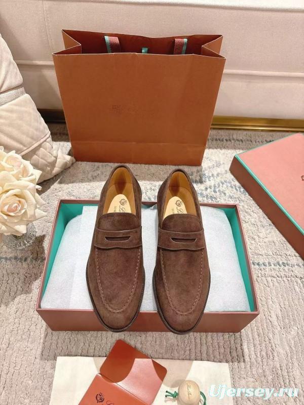 2025 Women LP Brown Suede Loafers LY00320