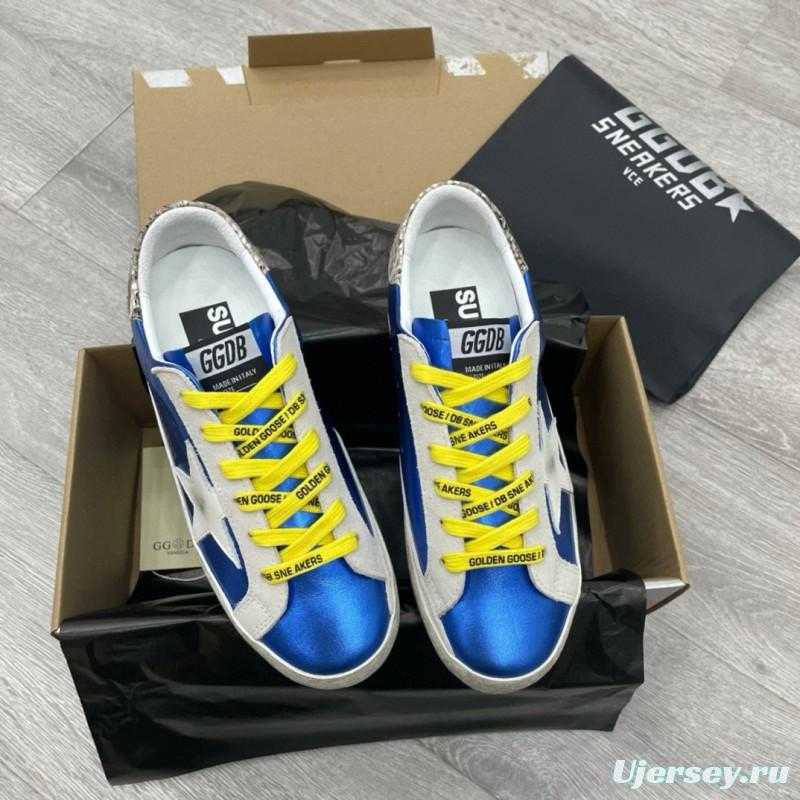 2025 Unisex GGDB Blue White Leather Sneakers