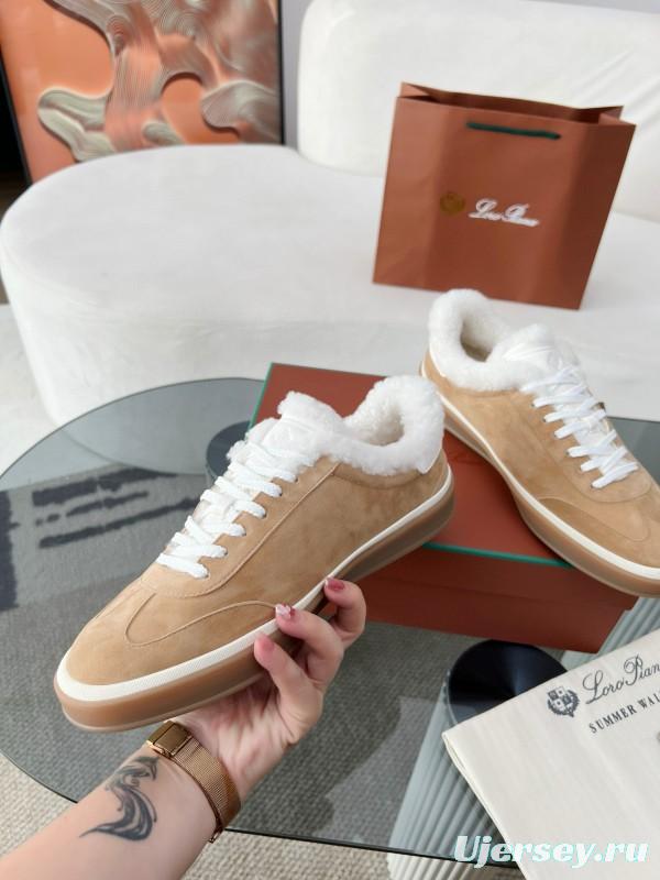 2024 Women LP Kummel Brown Suede Shearling Low-top Sneakers MJ00350