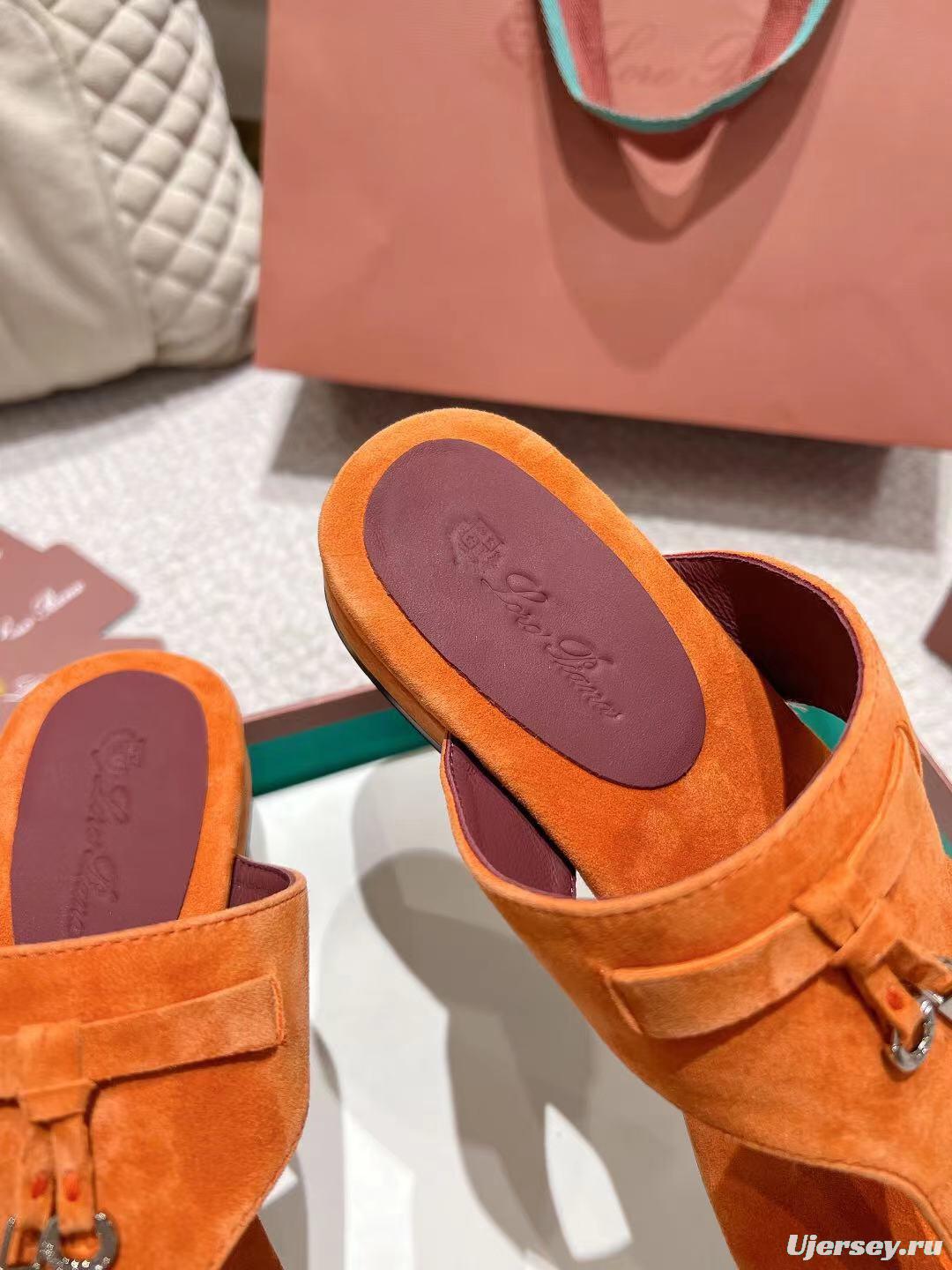 2025 LP Orange Suede Slippers LY00250
