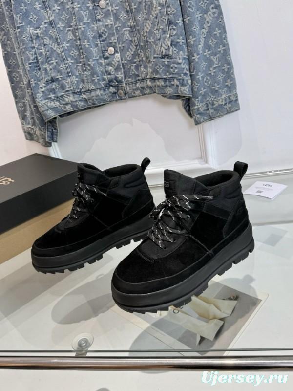 2024 Unisex UGG black suede platform boots