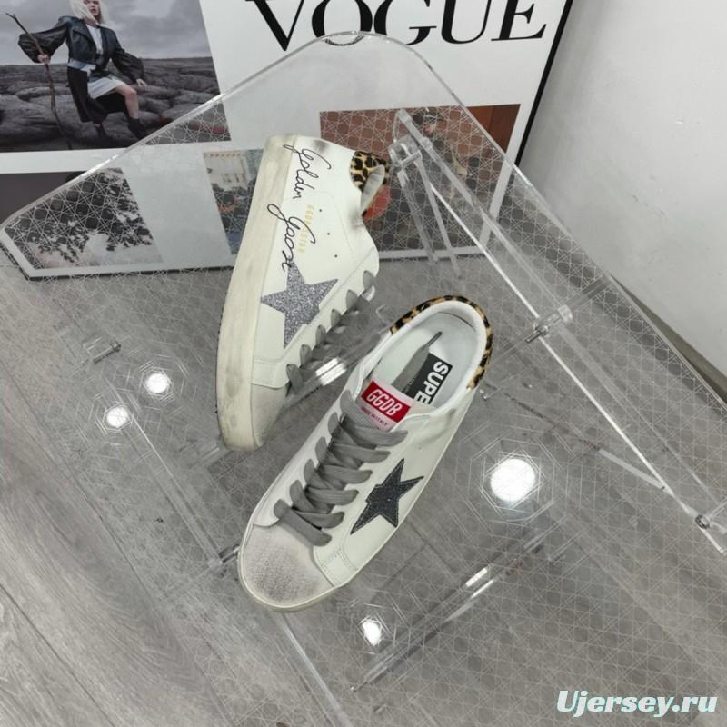 2025 Women GGDB White Grey Leather Suede Sneakers