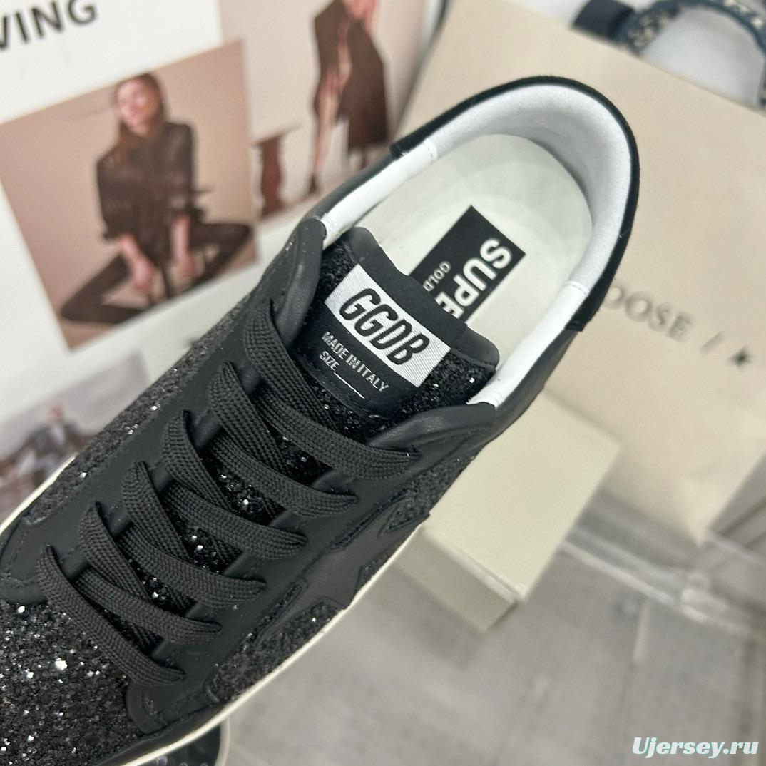 2025 Unisex GGDB Black Glitter Leather Sneakers