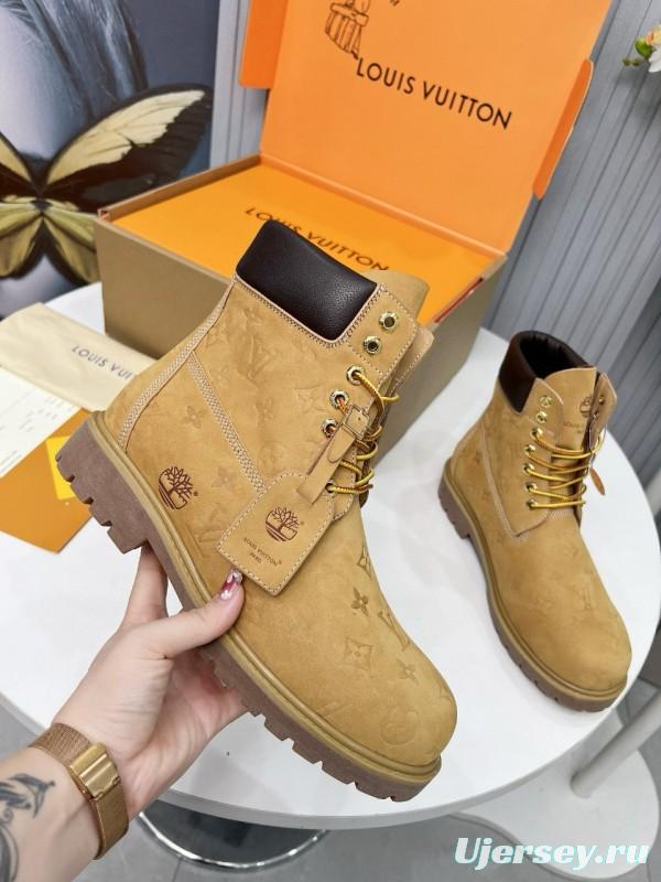 2024 Unisex Louis Vuitton Brown Nubuck Leather Ankle Boots Monogram MJ00450