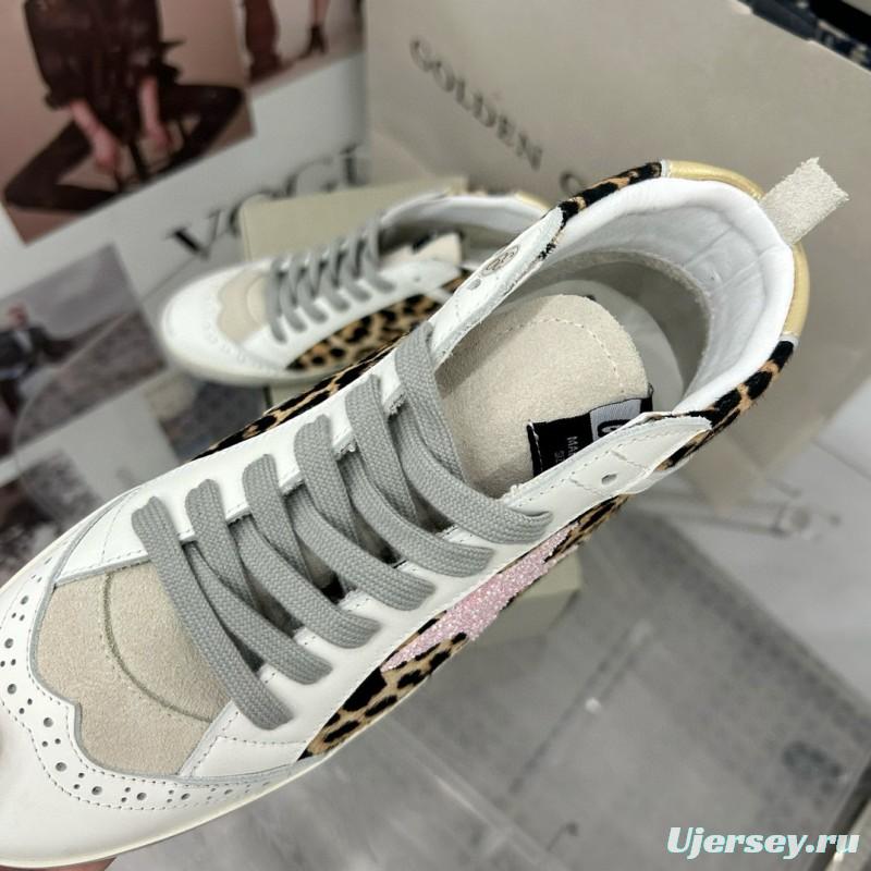 2024 Unisex GGDB Leopard White Pink Leather Suede High Top Sneakers MJ00300