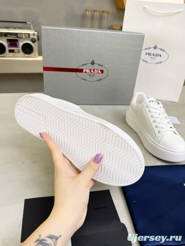 2024 Unisex Prada White Leather Sneakers MJ00310