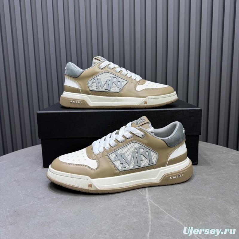 2025 Unisex Amiri Beige White Leather Sneakers MJ00360