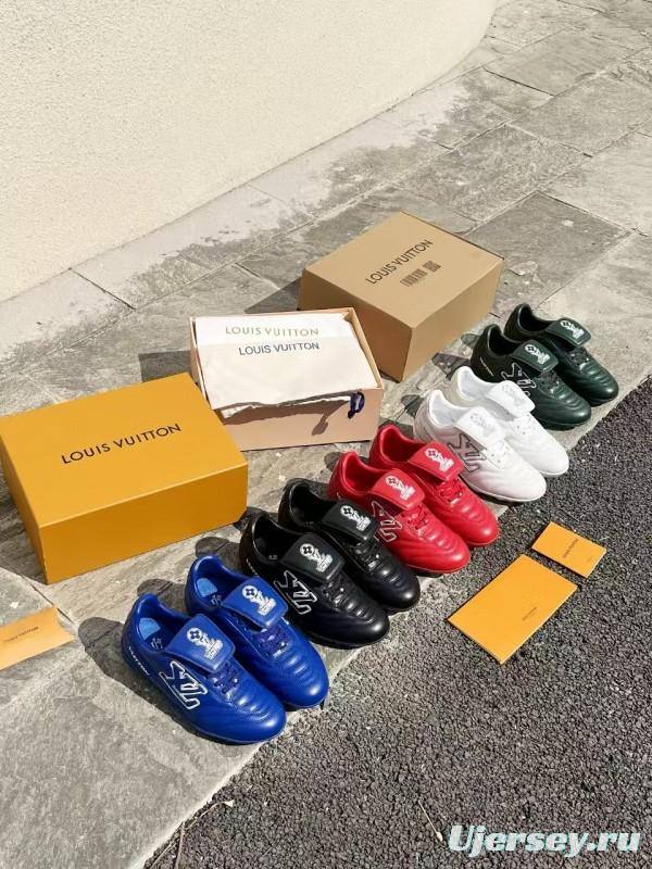2025 Unisex Louis Vuitton Blue Leather Sneakers MJ00380(F/M)