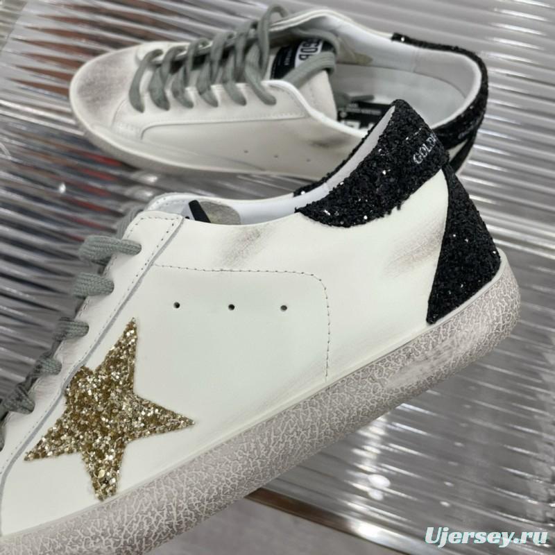 2025 Women GGDB White Black Gold Leather Suede Sneakers