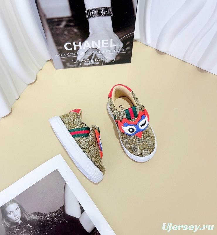 2024 Kids Gucci Brown Red Canvas Slip-On