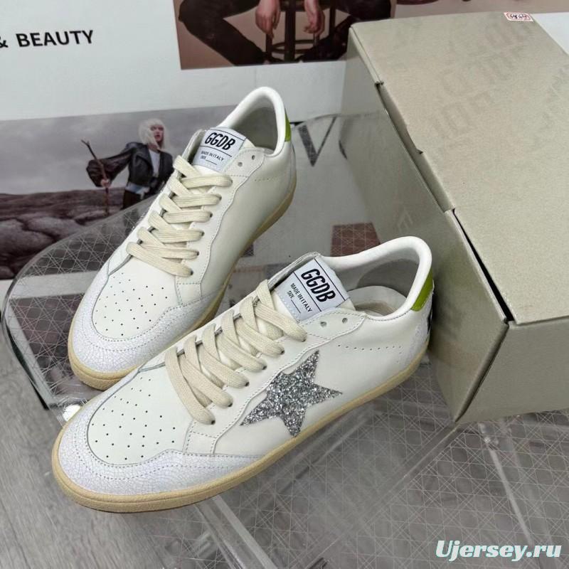 2024 Unisex GGDB White Silver Glitter Leather Sneakers MJ00260