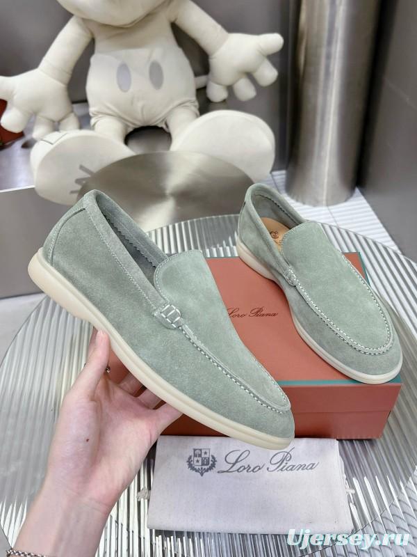 2024 Women LP Light Grey Suede Loafers MJ00270