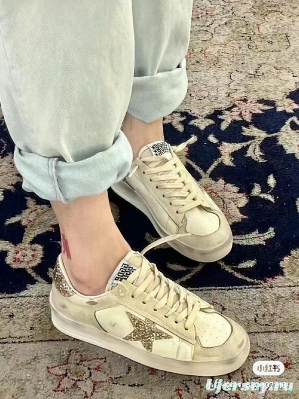 2024 Unisex GGDB White Beige Suede Leather Low-Top Sneakers MJ00260