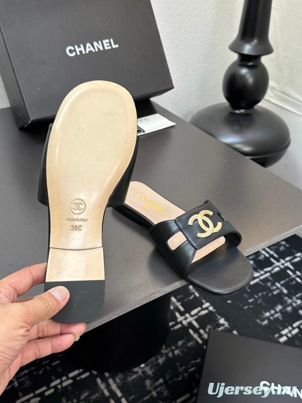 2025 Slippers Chanel Black Lambskin Slippers