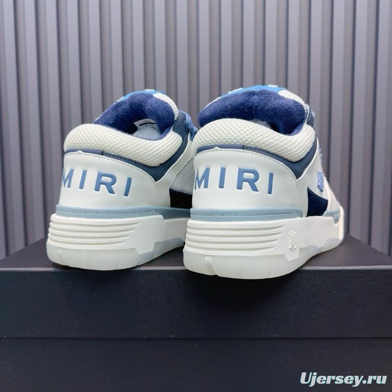 2024 Unisex Amiri Blue White Leather Sneakers MJ00360