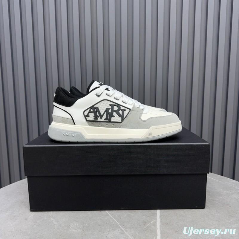 2025 Unisex Amiri White Black Suede Leather Sneakers MJ00360