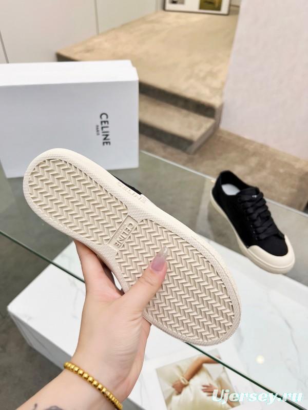 2025 Women Celine Black Canvas Sneakers LY00210