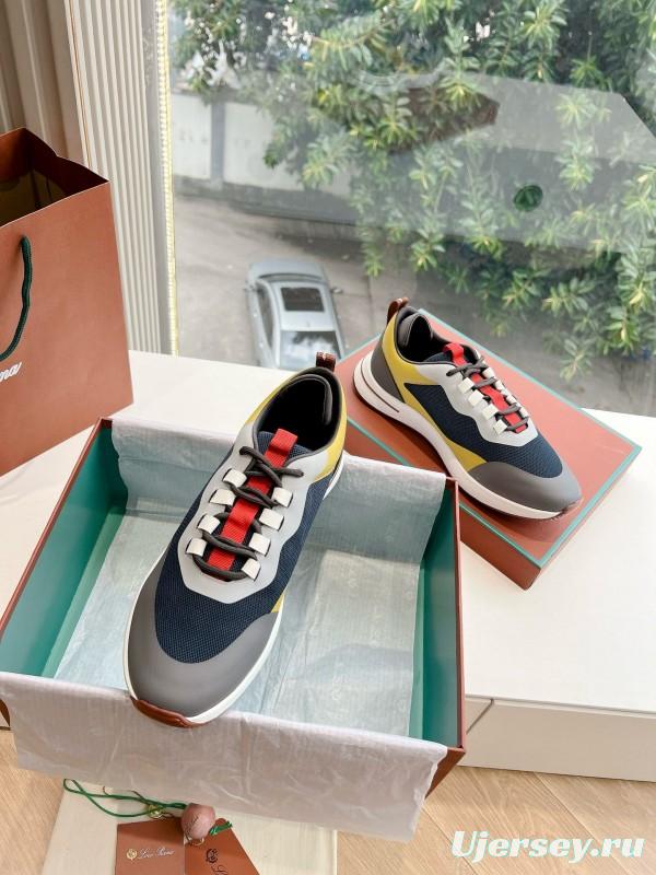 2024 Unisex Le Parmentier Yellow Navy Grey Knit Sneakers Top Version MJ00340