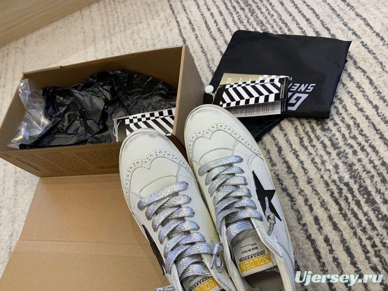 2024 Unisex GGDB White Black Leather High-top Sneakers MJ00300