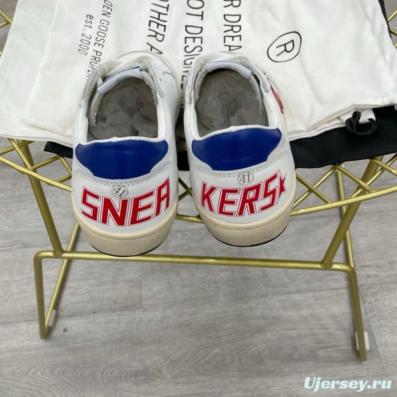 2024 Unisex GGDB White Red Blue Leather Low Top Sneakers MJ00260