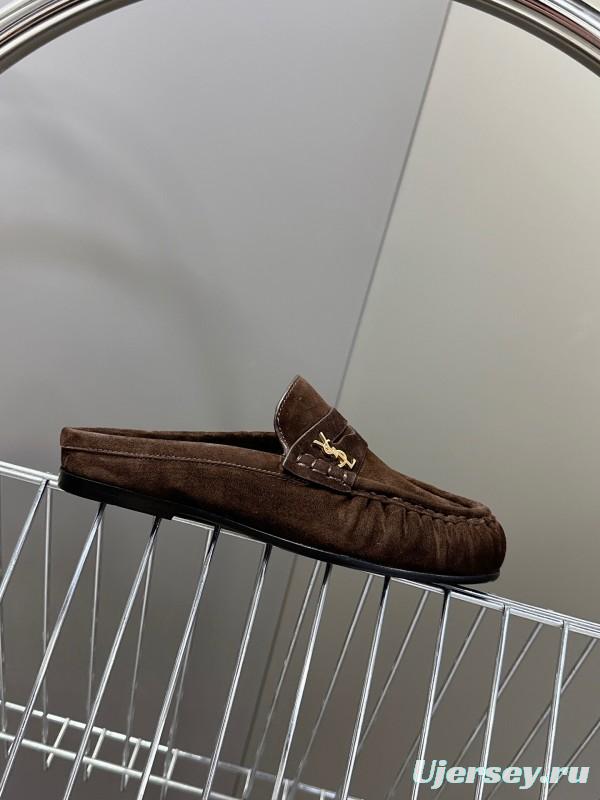 2025 Women Yves Saint Laurent Brown Suede Loafer