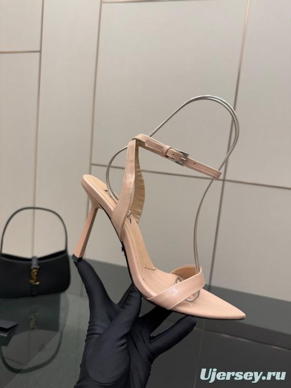 2025 Women Prada Nude Leather Sandals