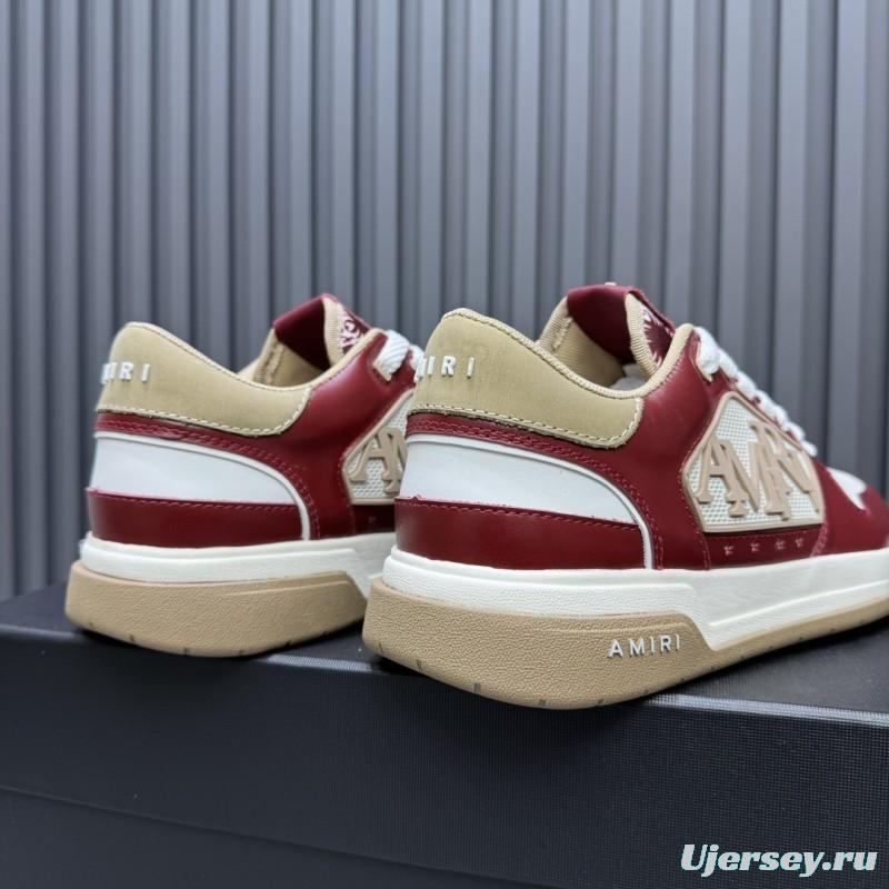 2025 Unisex Amiri Red White Beige Leather Sneakers MJ00360
