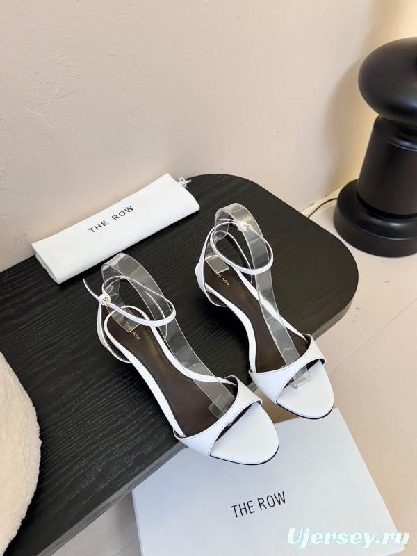2025 Women The Row White Leather Sandals