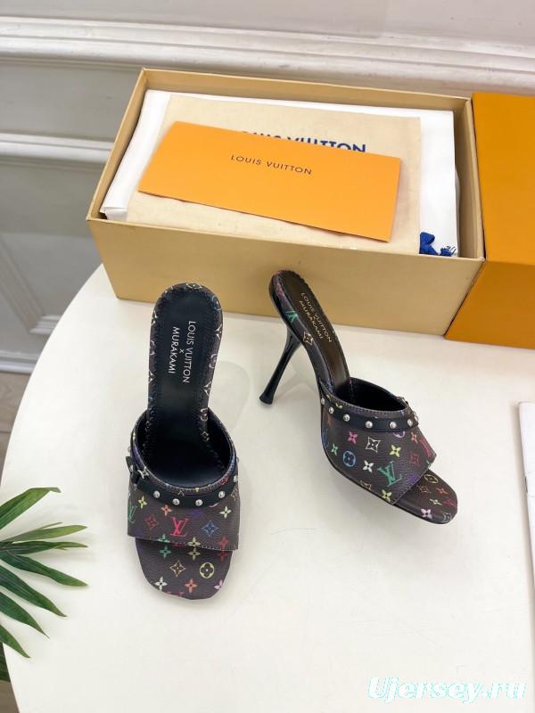 2025 Women Louis Vuitton Multicolor Leather Slippers KFY00290