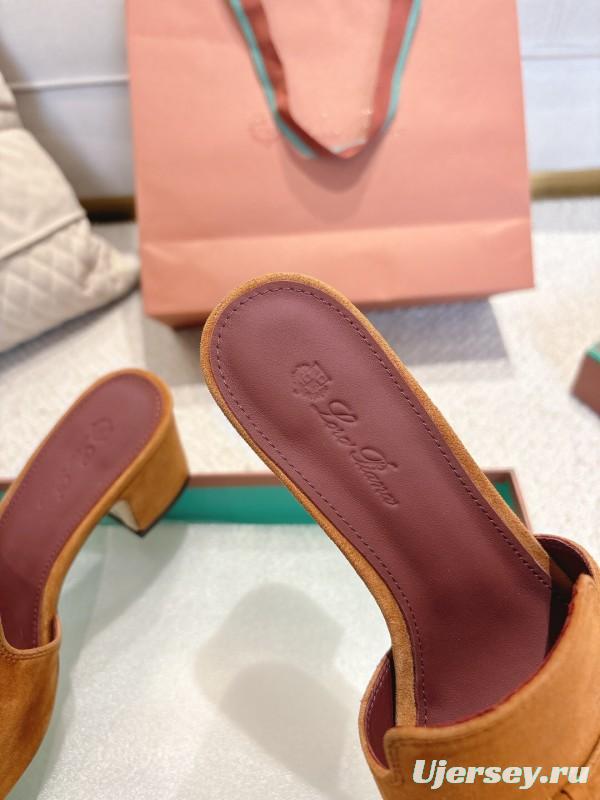 2025 Women LP Brown Suede Heeled Mules