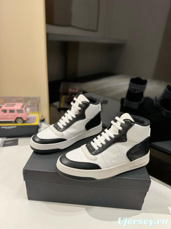 2024 Unisex Yves Saint Laurent Black White Leather Casual Sneakers MJ00390