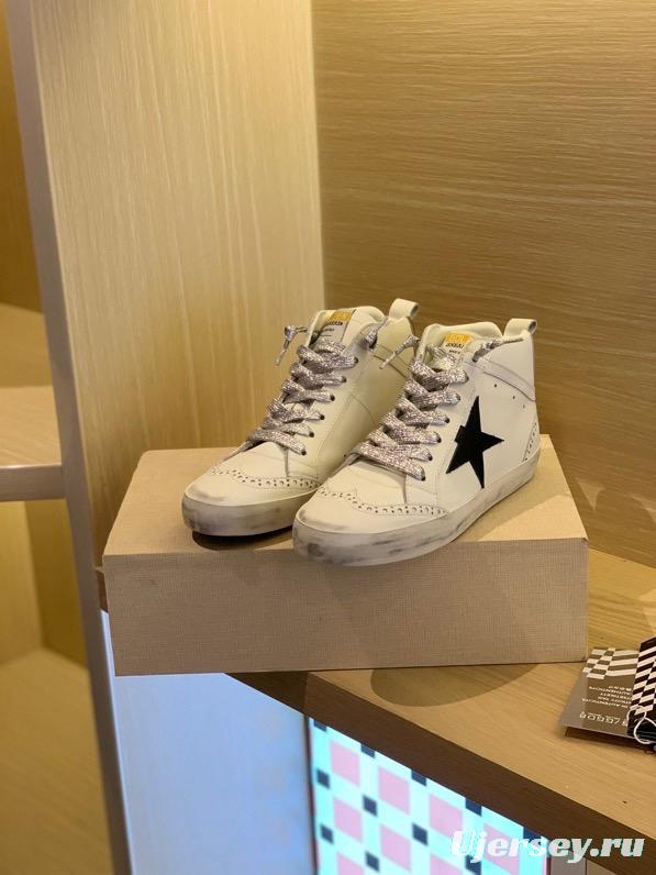 2024 Unisex GGDB White Black Leather High-top Sneakers MJ00300