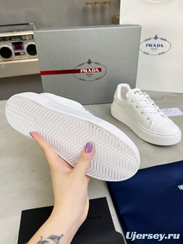 2024 Unisex Prada White Calfskin Leather Sneakers MJ00310