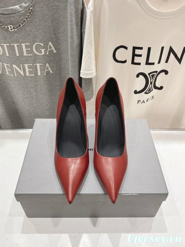 2025 Women Balenciaga Brown Leather High Heels