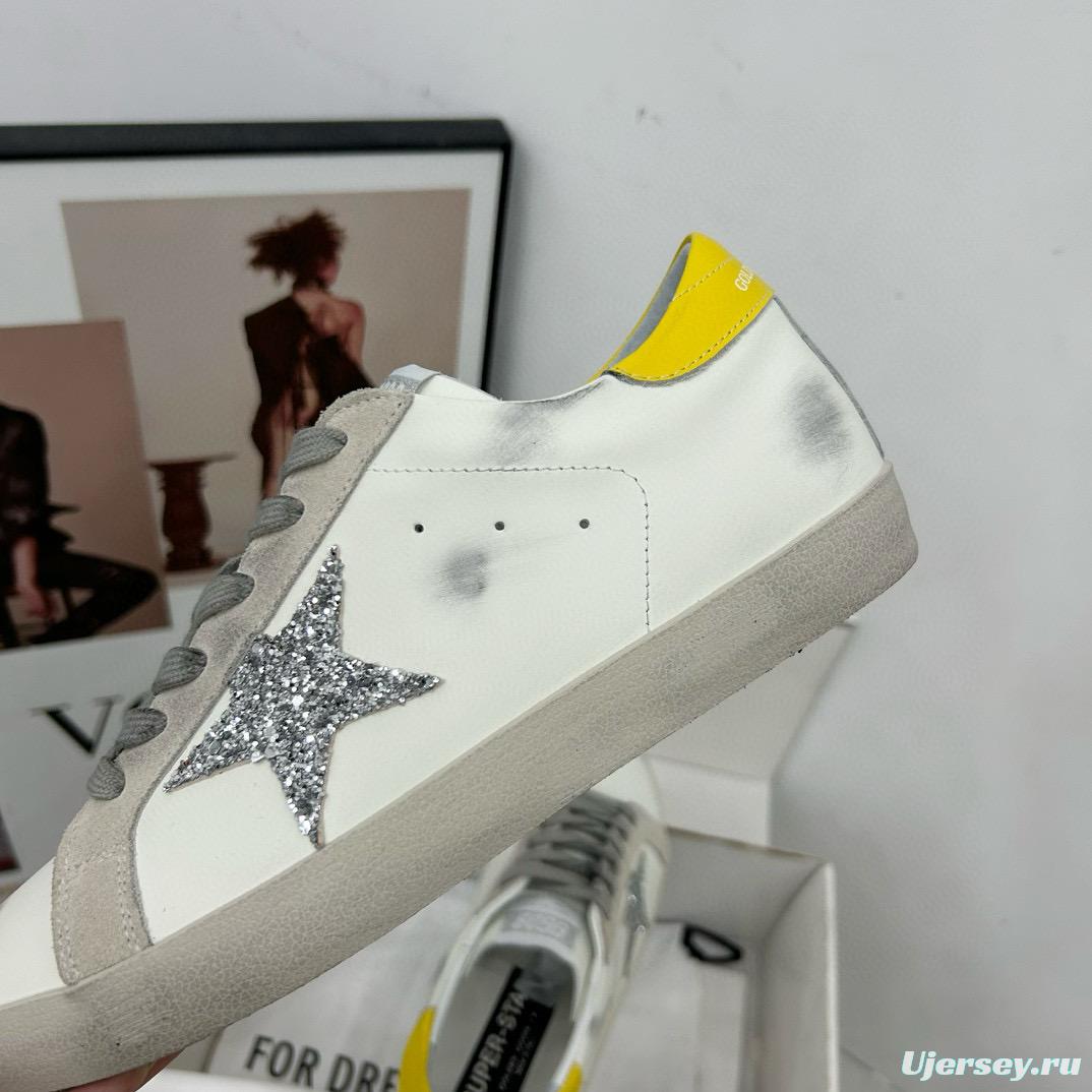 2025 Women GGDB White Grey Silver Glitter Yellow Leather Suede Sneakers