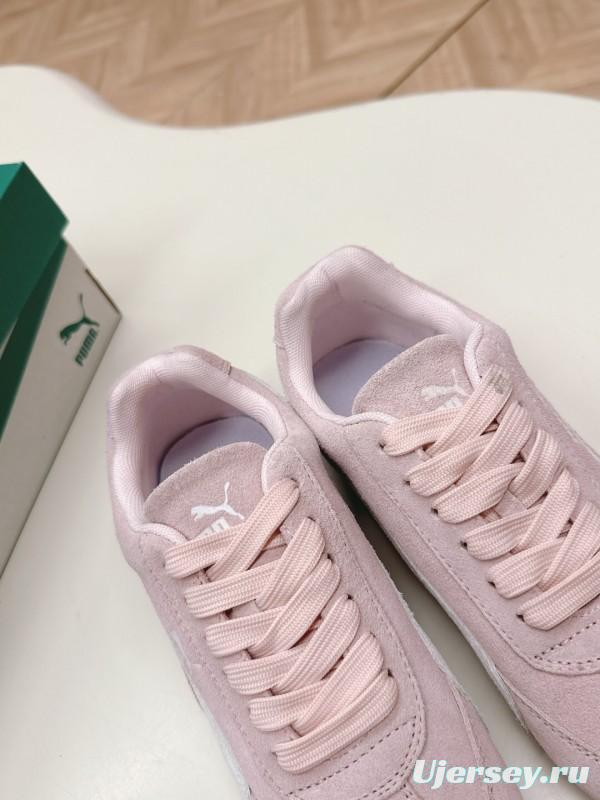 2025 Women Puma Pink Suede Sneakers LY00280