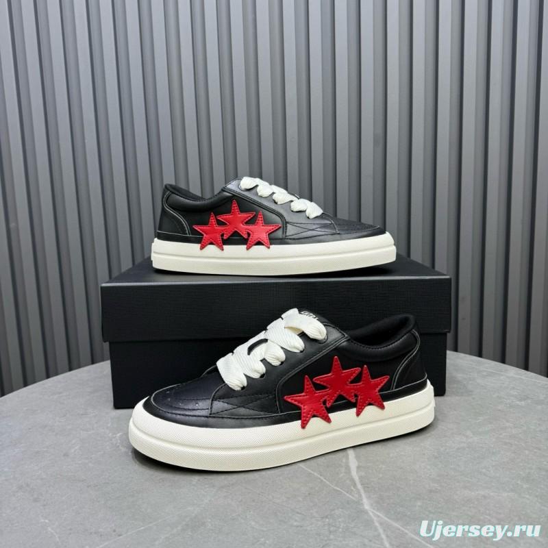 2024 Unisex Amiri Black Red Leather Sneakers MJ00300