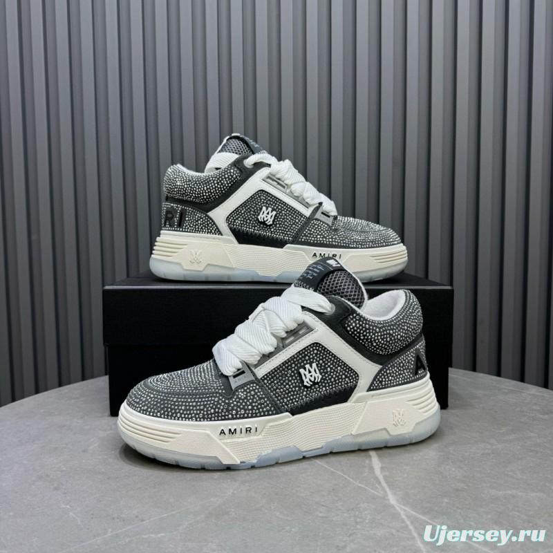 2024 Unisex Amiri Black White Leather Suede Sneaker MJ00410