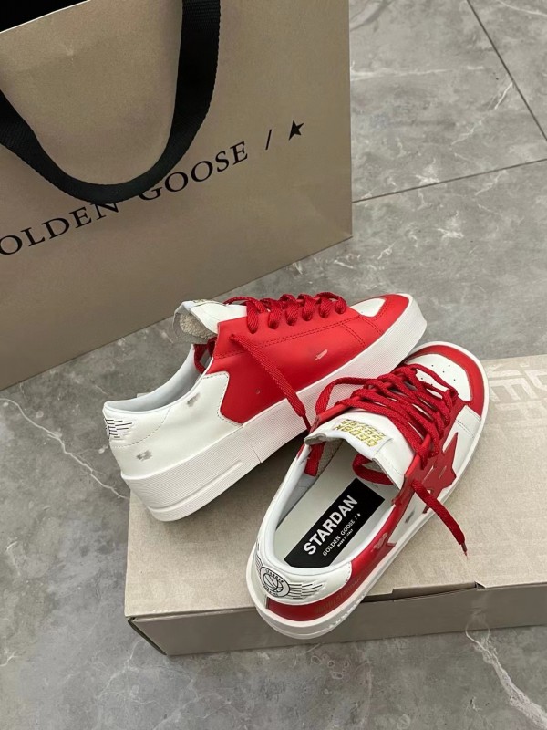 2024 Women GGDB Red White Leather Sneakers MJ00260
