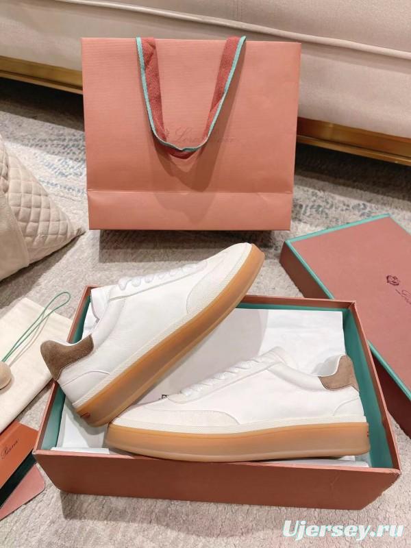 2025 Women LP White Brown Leather Sneakers LY00320(F)