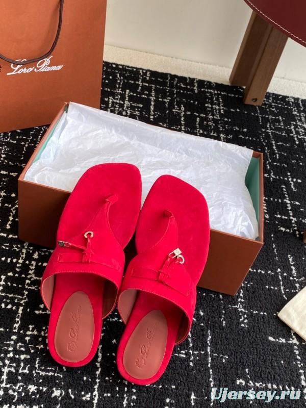 2025 Slippers LP Red Suede Slippers
